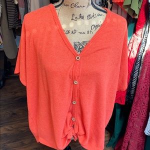 Button front tied t